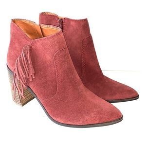 Lucky Brand Fringed Mercerr Suede Ankle Boots
